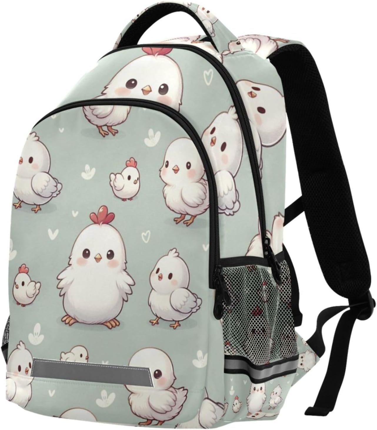 ALAZA Cute Chicken Backpack Girls Kids Backpacks Boys School Bookbag Farm 3rd 4th 5th Grade Casual Daypack Laptop Shoulder Bag with Chest Strap