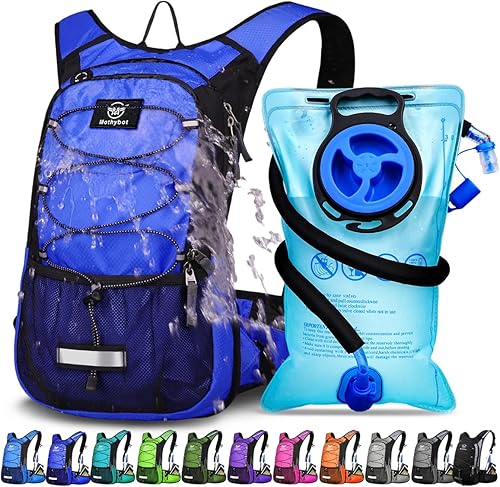 Miniatura 11 de Mochila de Hidratación Aislada con Vejiga de Agua de 3L Libre de BPA a Prueba de Fugas, Mochila de Senderismo Ligera de Gran Almacenamiento con