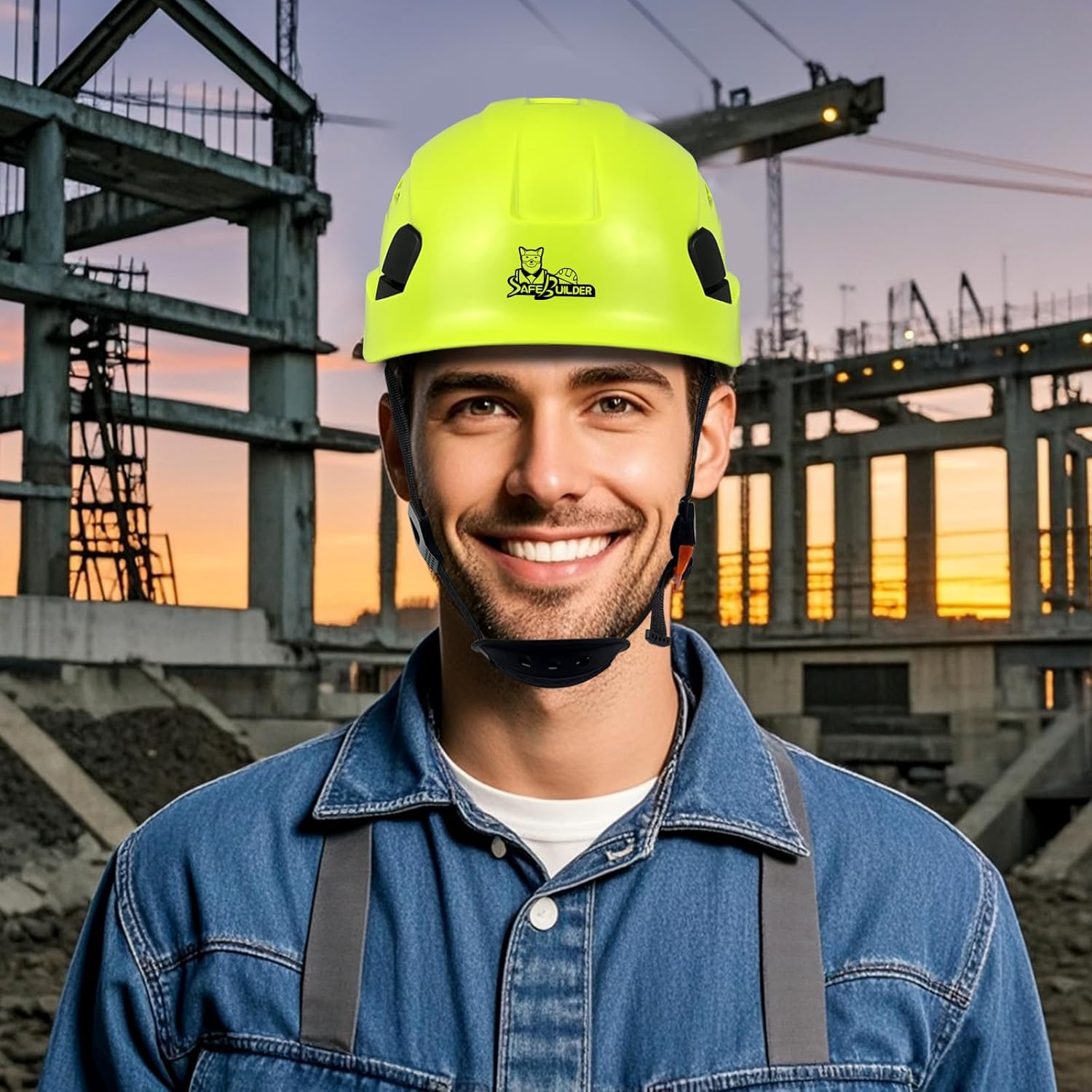 Construction Hard Hats Safety Helmet Reflective ABS Adjustable Ventilation Hardhats Industrial Head Protection ANSI Z89.1 - Image 7