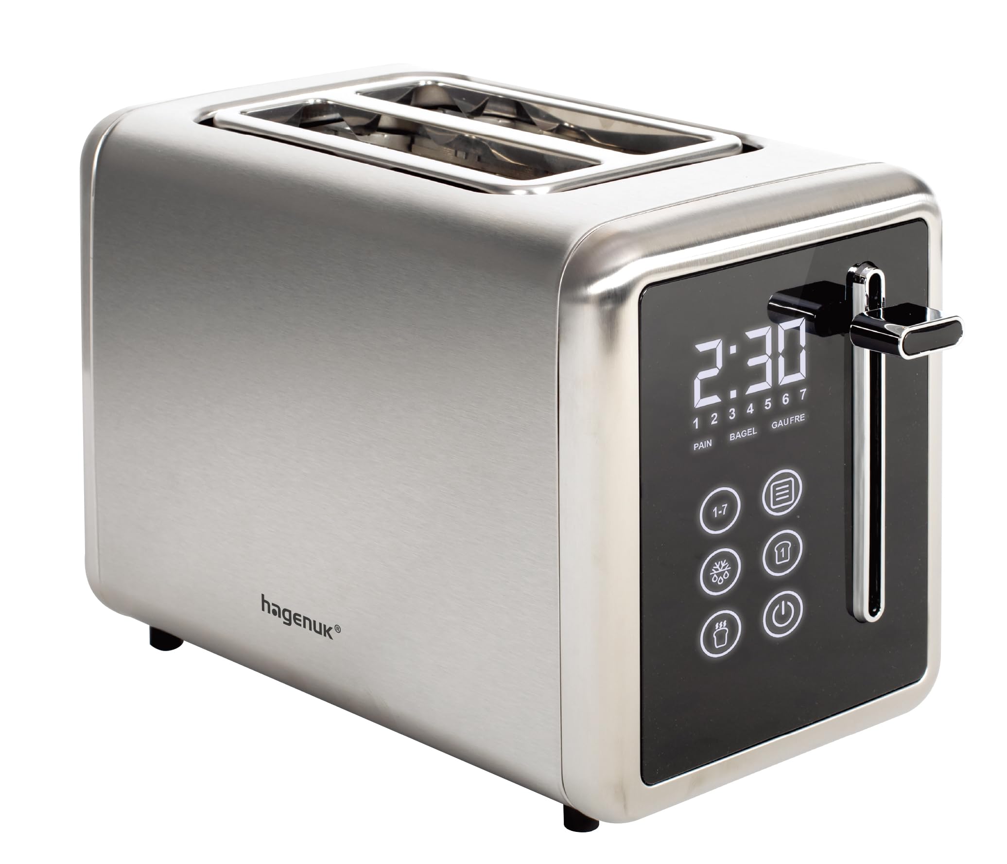 Digitales Frühstücksset Edelstahl – Toaster 850W, Filterkaffeemaschine 12 Tassen 1,5L mit Timer & Warmhaltefunktion, Wasserkocher 2200W 1,7L mit Temperaturwahl & Touch