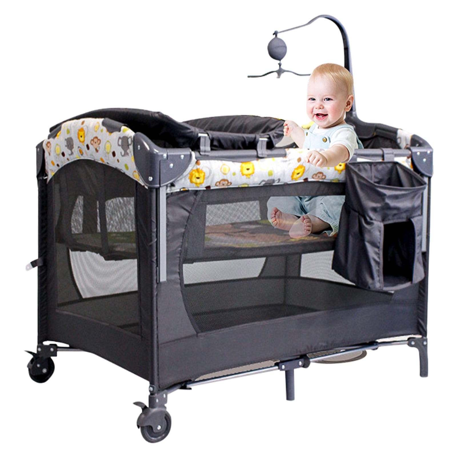 Amazon.co.jp: 大阪熊 ベビーベッド ベビーサークル 添い寝 折りたたみ  