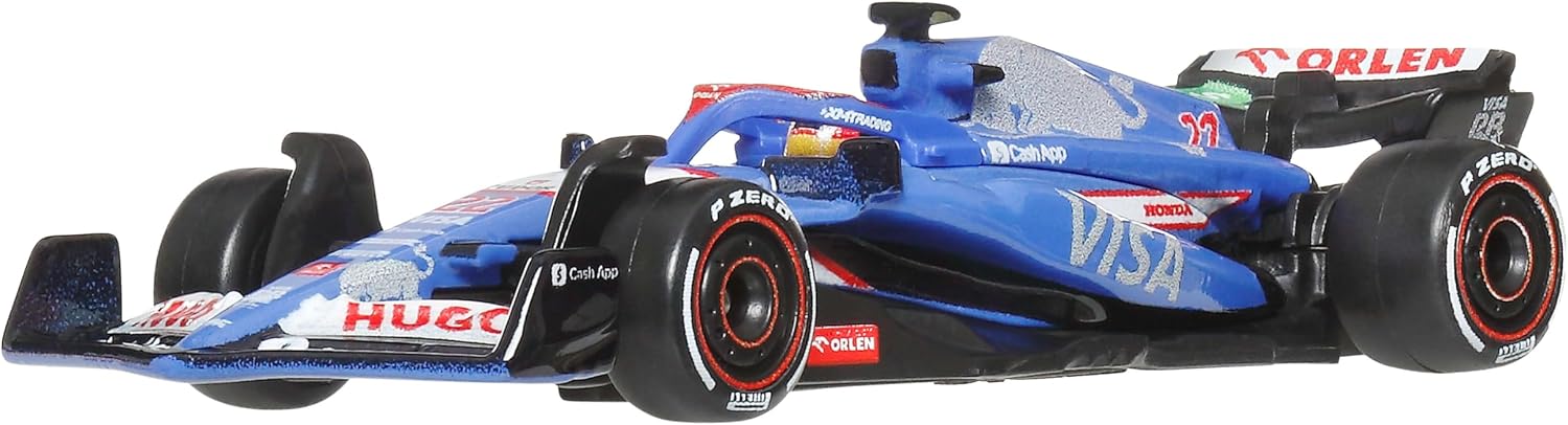 HOT WHEELS Formula 1 Visa Cash App Yarış Arabası, Metal Gövde, Kauçuk Tekerlekli, 13+ Yaş, Koleksiyonluk Model, 2024 F1 Serisi, Liam Lawson