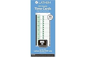 Lathem E8-100 Thermal Time Cards for 2100HD and 800P Time Clocks