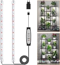 2 Bar LED Plant Light Indoor Plant Light Full Spectrum Grow Light with Auto On/Off Timer 6/12/18H, 5 Levels Dimmable for Succulent Plants