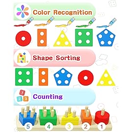 Yetonamr Montessori Toys for 1 2 3 Years Old Boys Girls Birthday Gifts, Wooden Sensory Toys for Ages 2-4 Toddlers Kids Baby, Toddler Stocking Stuffers Learning Toy Activities Puzzles Ages 1-3