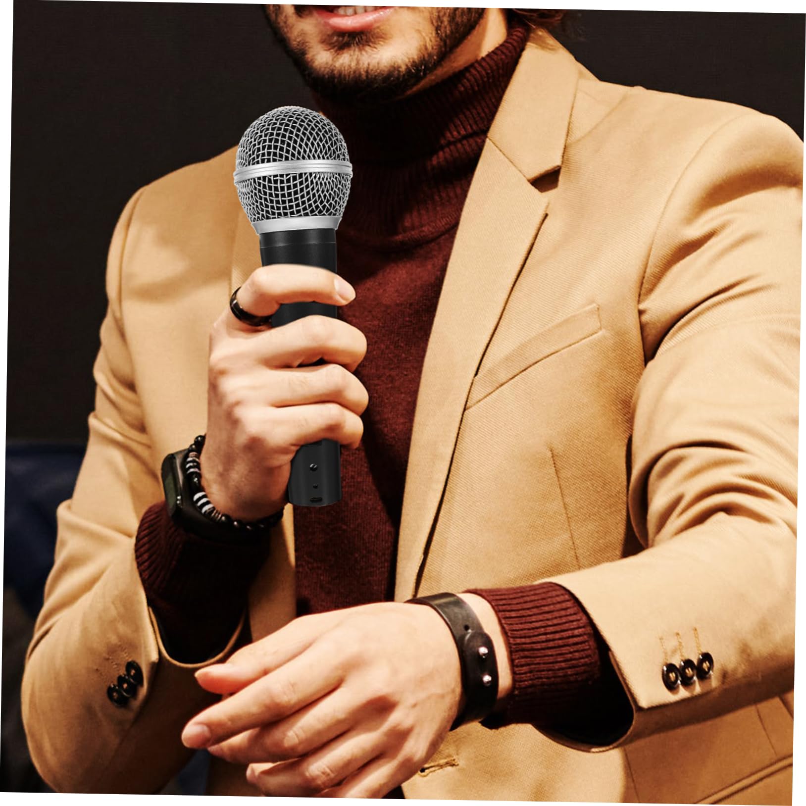 YARNOW Microfono Dinamico con Cavo Nero Microfono Professionale per Cantare e Registrare con Costruzione Resistente e Design Classico per Performance e Speaker