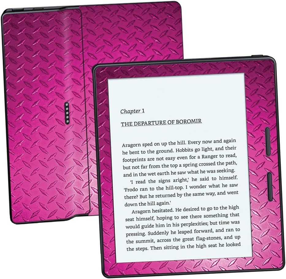 MightySkins Skin Compatible with Amazon Kindle Oasis 6" (8th Gen) - Pink Diamond Plate | Protective, Durable, and Unique Vinyl Decal wrap Cover | Easy to Apply, Remove | Made in The USA