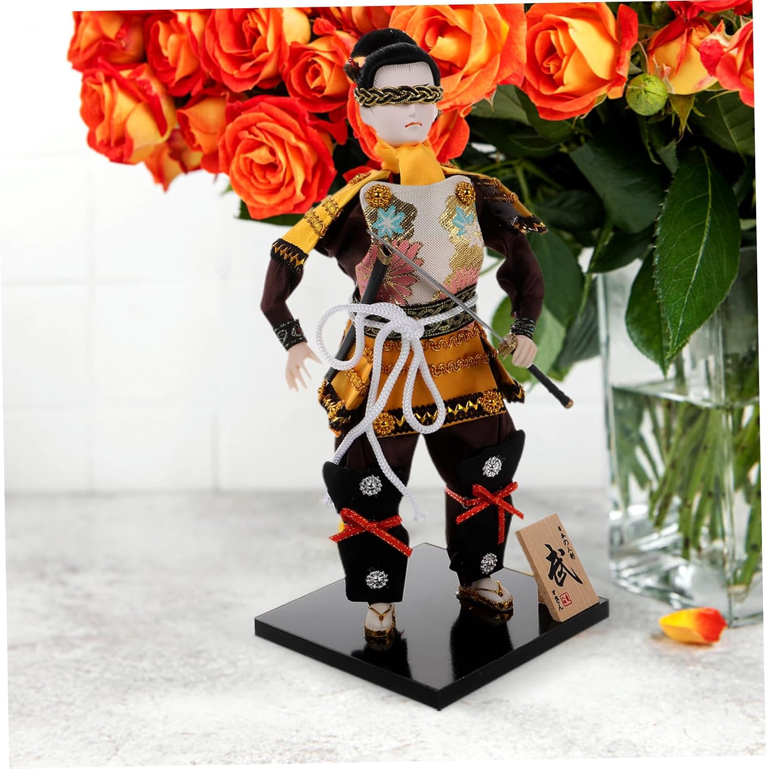 Miniature Female Warrior Doll Japanese Samurai Toy for Girls Desktop Ornament Japanese Home Decor for Fans of Art