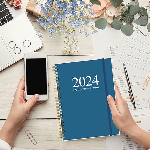 Miniatura 7 de Agenda y libro de citas 2024  Agenda diaria por hora A5 2024 de enero de 2024 a diciembre de 2024, libro de citas semanal con intervalo de 30