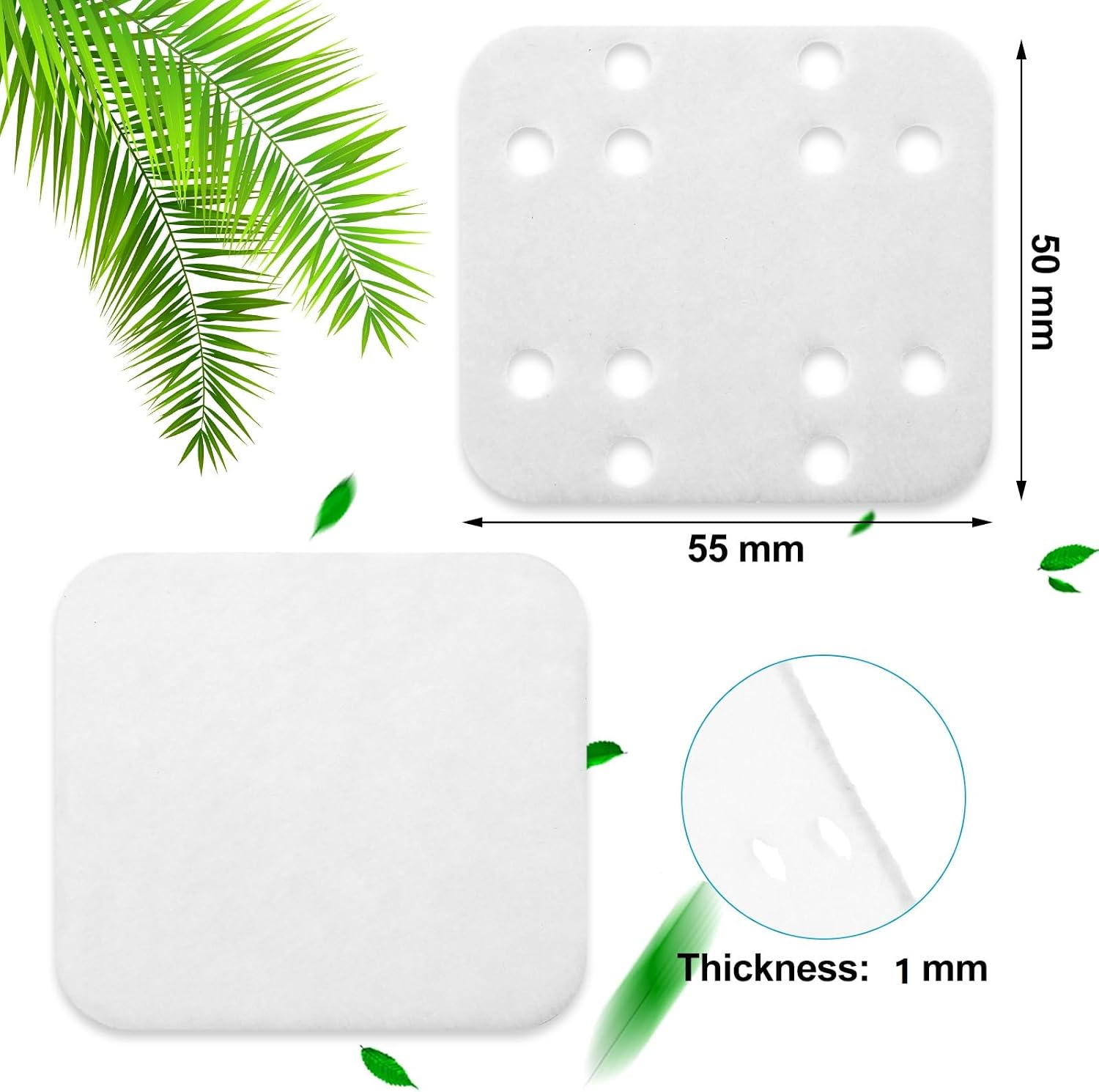 Breling Humidifier Filter Pads Mineral Absorption Pad Nylon Humidifier Descaling Pads Compatible with Levoit Lv600hh Mineral Absorption Home Office Kitchen Filters(48 Pieces)