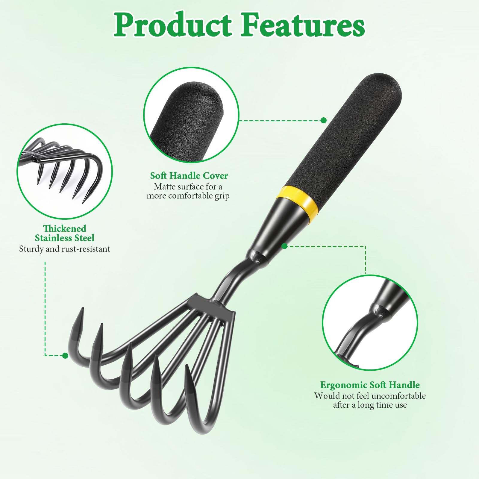Juego de herramientas de jardinería de acero inoxidable de alto rendimiento, pensado para uso en exteriores, perfecto para hombres y mujeres, incluye pala de jardín, pala para plantas y