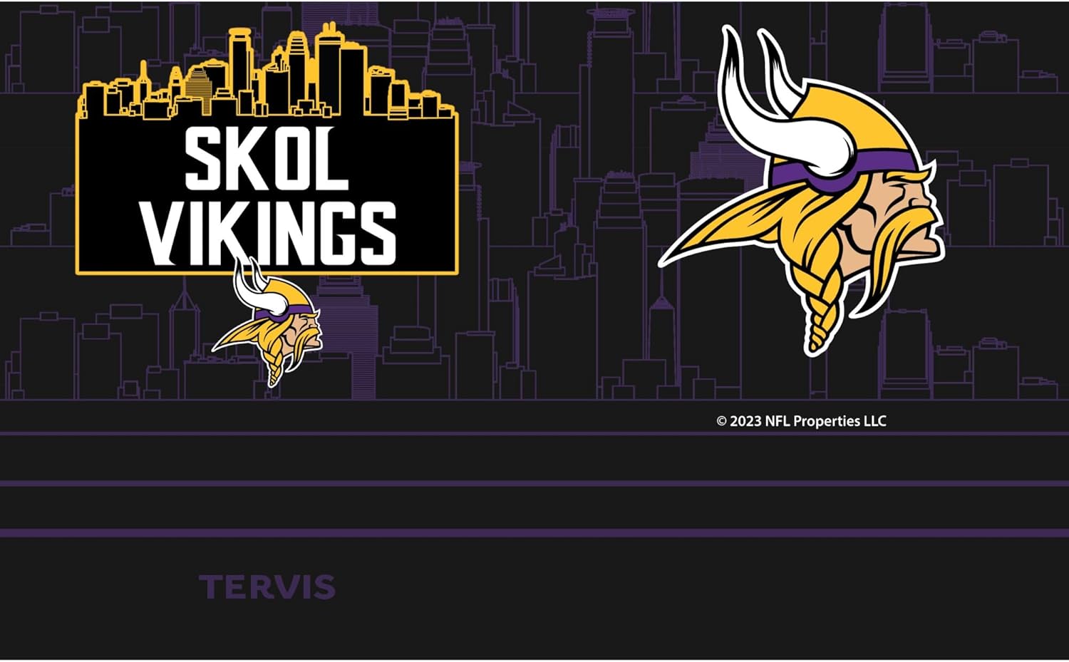 Tervis Traveler NFL Minnesota Vikings - Skol Vikings Slogan Triple Insulated Tumbler Travel Cup Keeps Drinks Cold & Hot, 20oz, Stainless Steel - Image 2