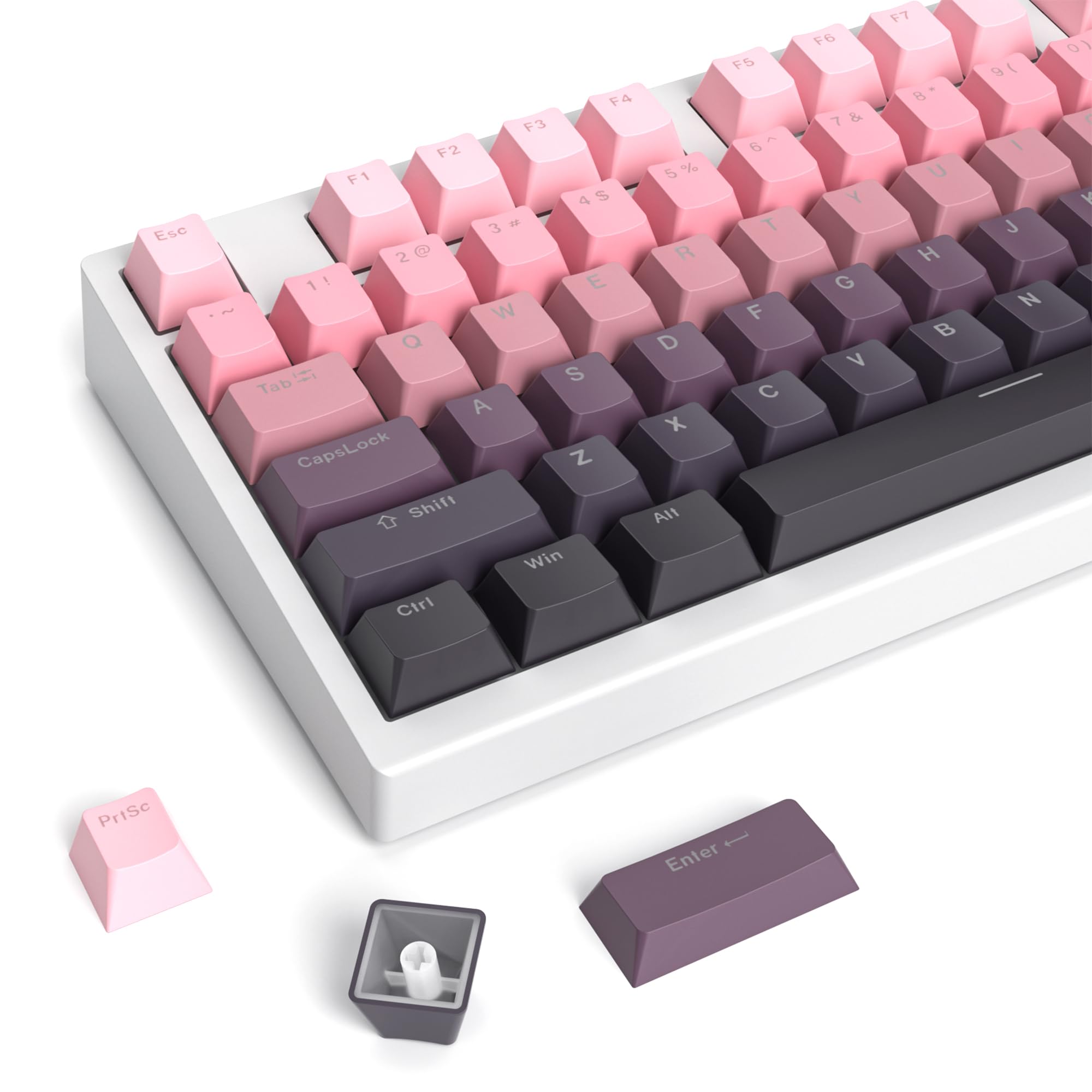 SOLIDEE Set de Keycaps PBT Degradado 135 Teclas para Teclados Mecánicos,Perfil OEM,con Retroiluminación y RGB,Leyendas Translúcidas,con Switches Cherry MX y Teclados Hot-Swappable(Bean Paste)