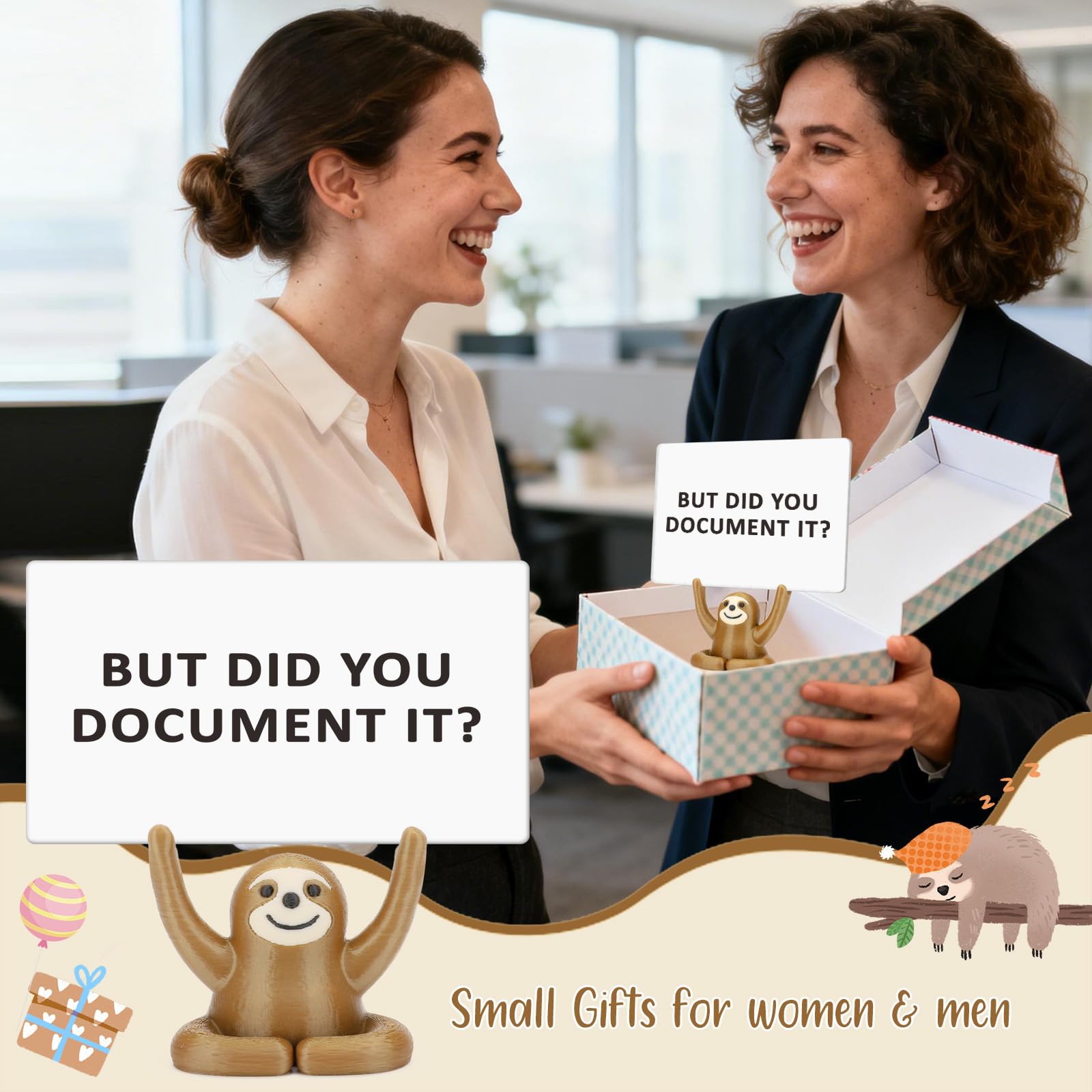 Gifts for Coworkers Women Men Funny Sloth Work Office Gifts for Employees Boss Manager Engineers Birthday Retirement Gift Farewell Going Away Boss's Day Christmas But Did You Document It Office Decor