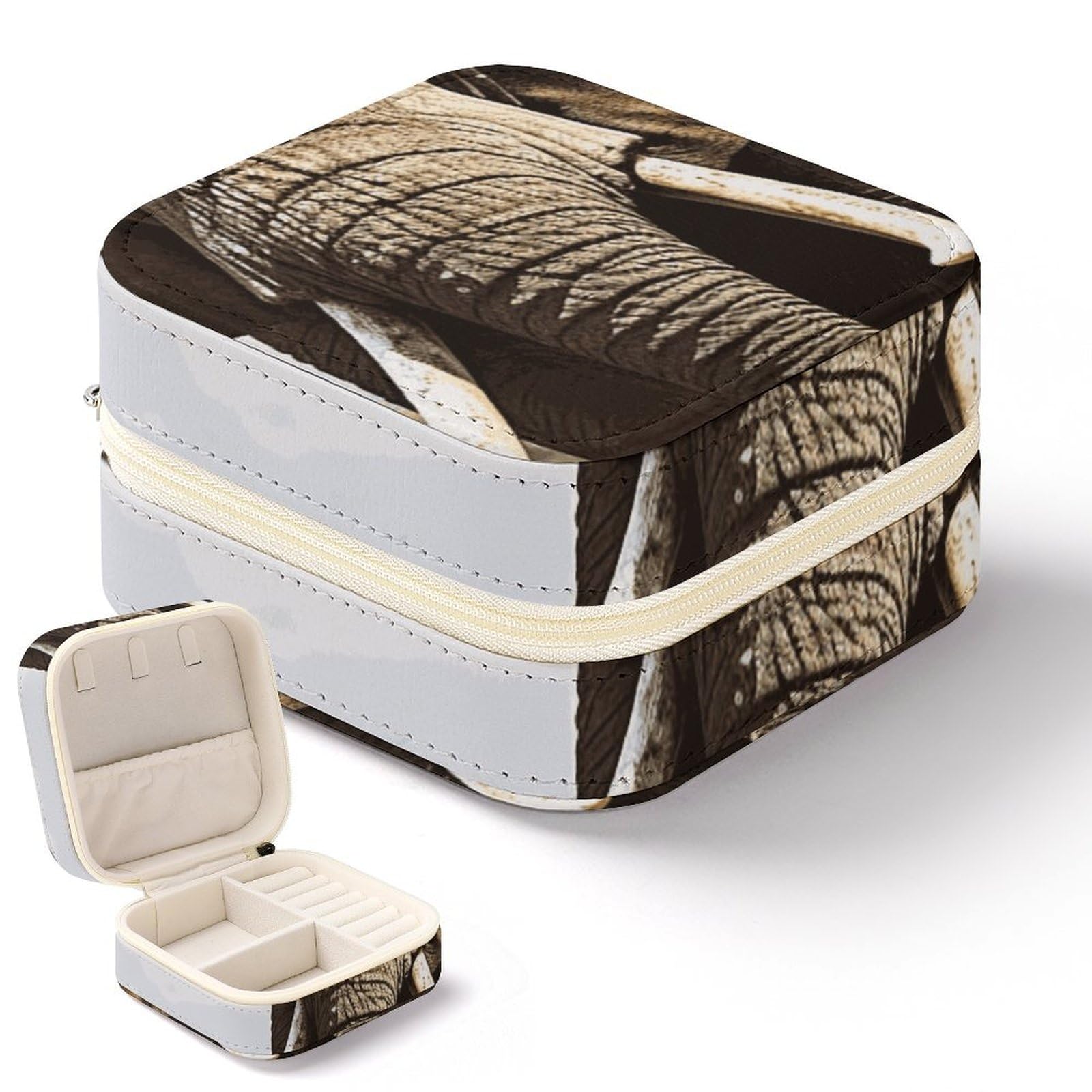 Mini boîte à bijoux éléphant portable pour vos bagues et colliers