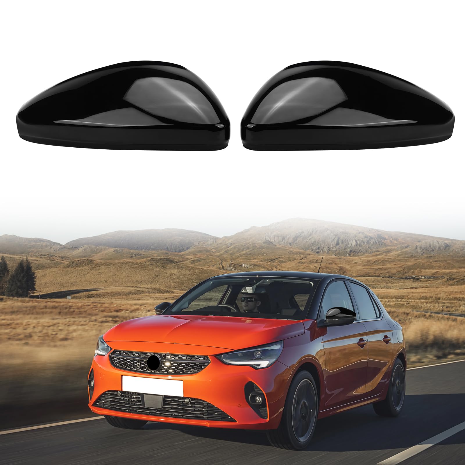 Oplatool 1 Paio Copri Specchietto Retrovisore Auto per O-pel Corsa F 2019-2025, Peugeot 208 508 2008 2019-2025, Tappo Copri Specchietto Retrovisore Copertura per Specchietto Retrovisore