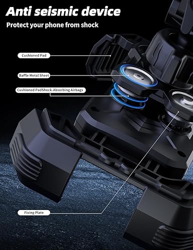 Miniatura 3 de Soporte de teléfono para bicicleta, soporte ajustable de 360 para teléfonos inteligentes de 4.7 a 7.2 pulgadas, soporte de espejo de motocicleta,