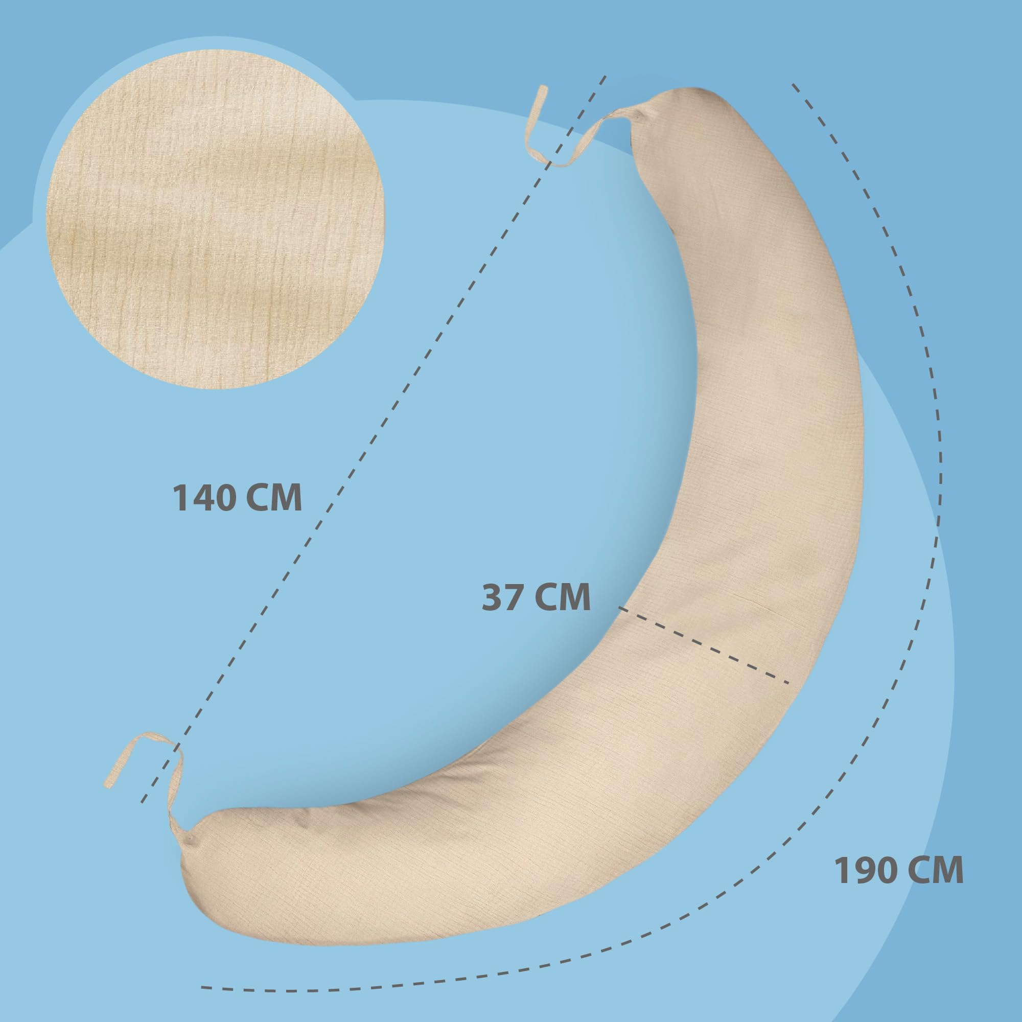 U-vormig Zwangerschapskussen XXL Voor Zijslaap Met Afneembare En Wasbare Katoenen Overtrek 145 X 70 Cm Zwangerschapskussen Hoes Xxl