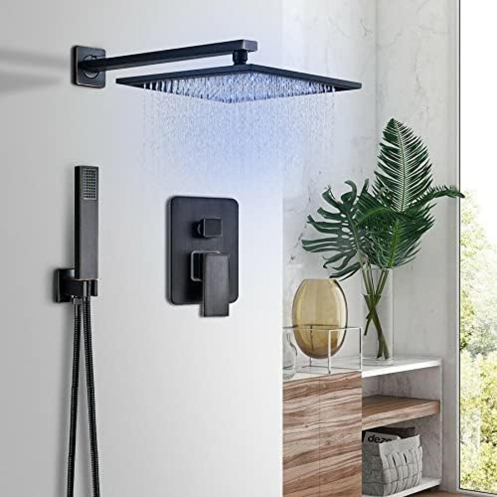 Système de robinet de douche en bronze 10 pouces avec valve à 2 voies