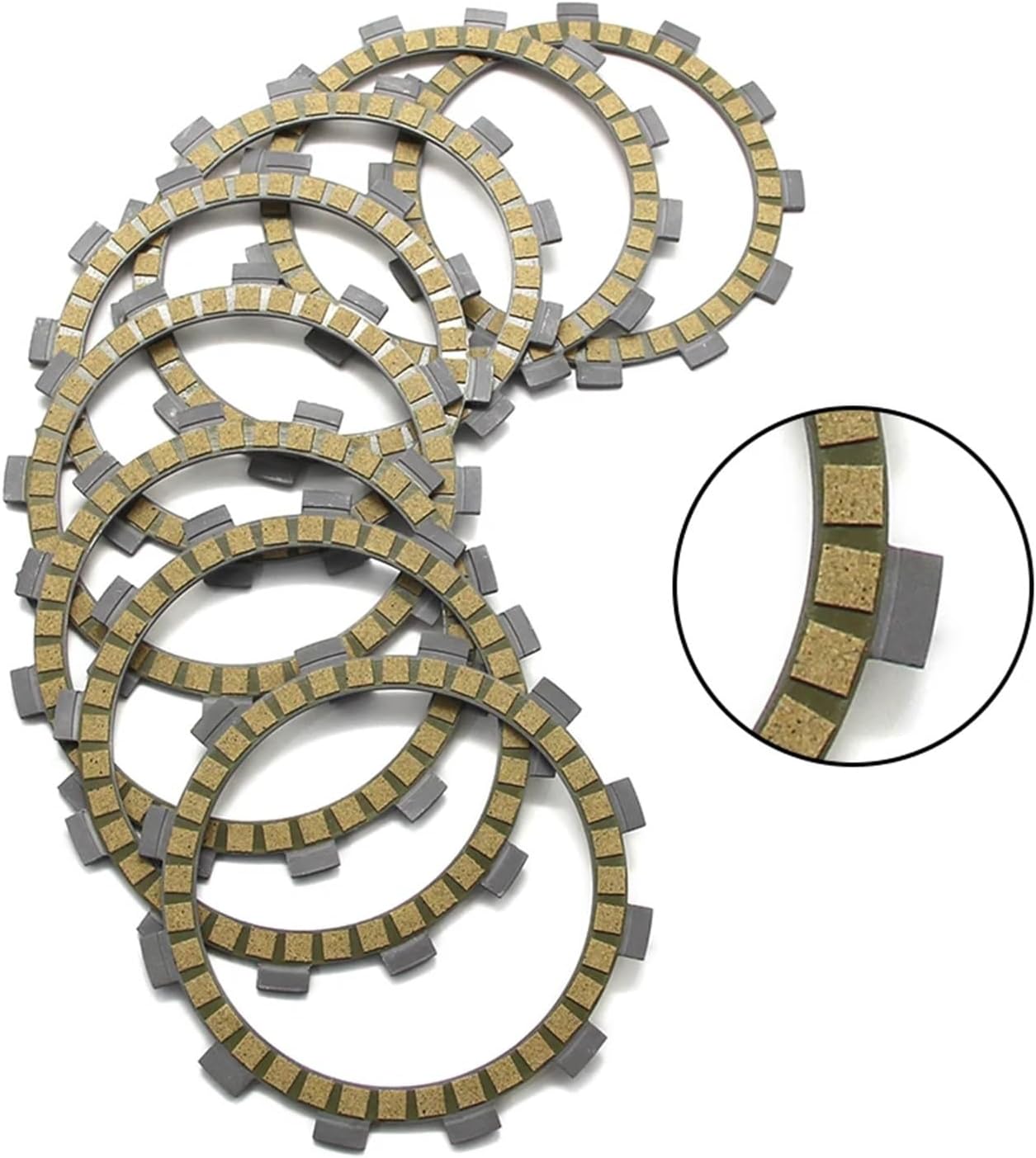 Motorcycle Clutch Friction Disc Plate Kit Compatible with YZ125 E/F/G/H/J/K/L/M/N/P/R/S/T/V/W/X/Y (1993-2018) - OEM: 3XJ-16321-00
