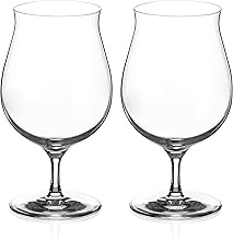 DIAMANTE Premium Lead Free Crystal Craft Beer Ale Glasses | Craft Stemmed Glasses - Belgian Beer Tasting Glass for IPA, Stout, Gift Boxed– Set of 2