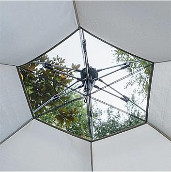 8-10 Kişilik Tam Otomatik Altıgen Kamp Çadırı Tenteli, Su Geçirmez, Hızlı Kurulum 280X280X160 Cm Tek Ebat Bej