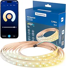 Tramontina Smart Fita LED ​Inteligente Multitemperaturas luz amarela e branca 5 Metros​ Bivolt - Compatível com Alexa​ e Google Home - Wi-Fi