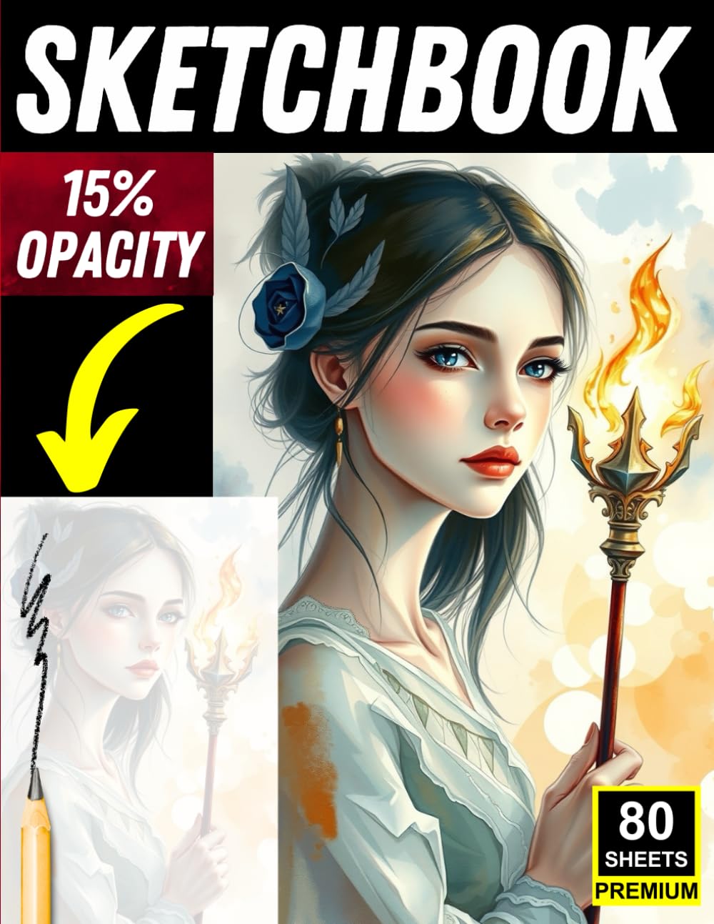 Fantasy Portrait Sketchbook for Artists: 15% Opacity Artist Practice Book – Improve Face Proportions, Line Confidence & Stylized Portrait Skills