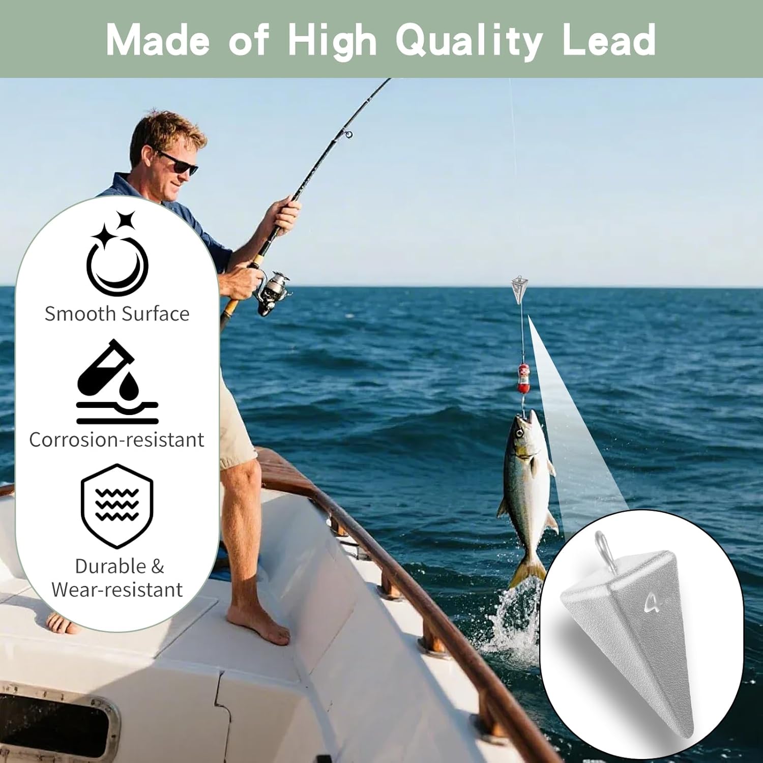 Pyramid Sinkers -18 Pieces - Tangle-Free Saltwater Surf Fishing Weights with 2PCS Sinker Slider for Ocean, Beach, Pier Fishing Gear Tackle