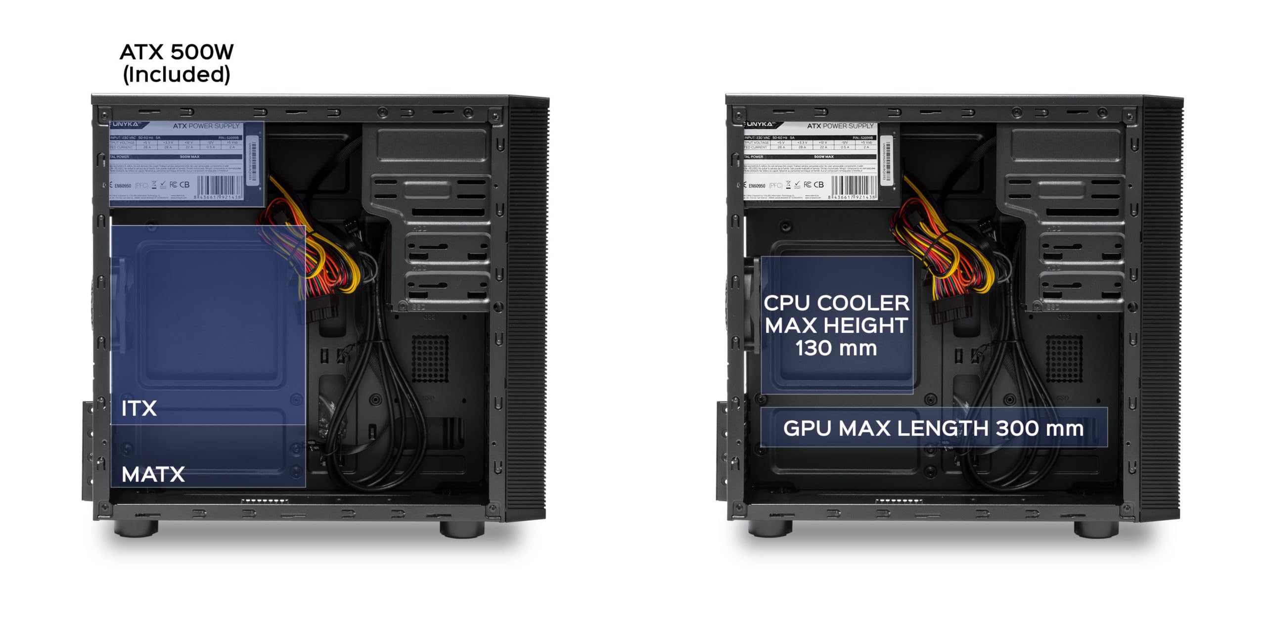 UNYKAch Aero C15 - Case per PC Micro ATX, USB-C frontale + USB 3.0, ventola da 80 mm inclusa, compatibile con mATX/ITX, GPU fino a 300 mm, 2 SSD + 2 HDD, alloggiamento esterno da 5,25" per DVD o