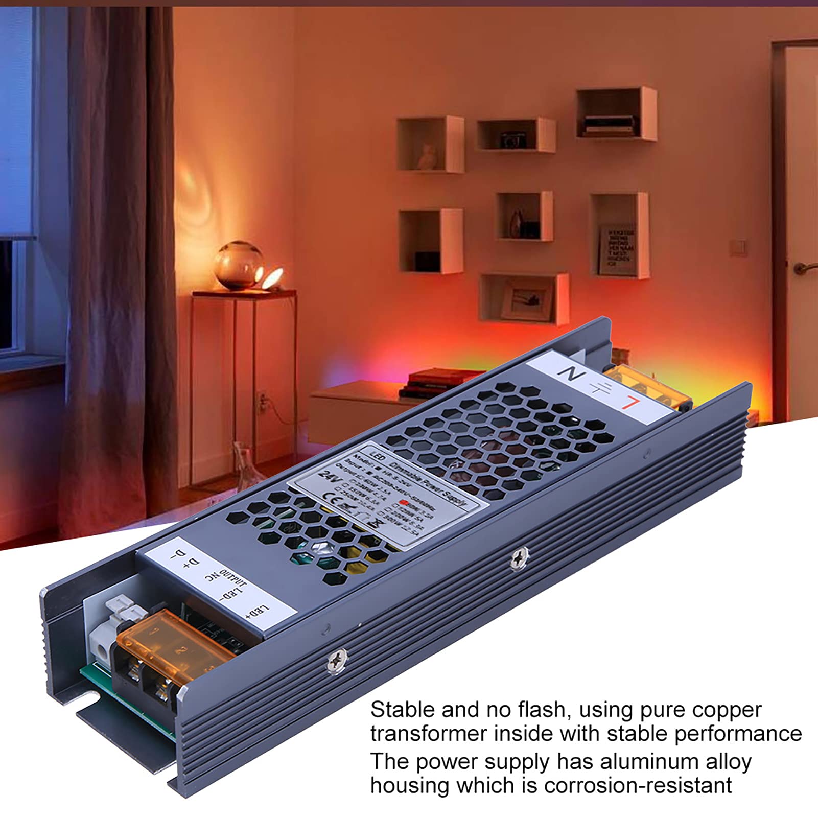 Alimentatore dimmerabile, alimentatore dimmer driver LED, convertitore adattatore trasformatore LED per 4 metodi di controllo (24V/3.3A)
