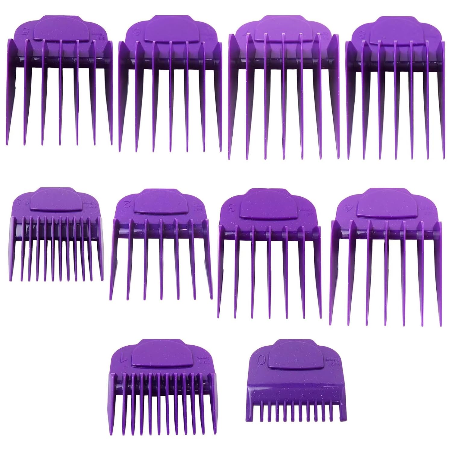 Set of 10 Clipper Guards Guide Comb Compatible for Andis Master family PM family hair clippers (Purple,Magnetic)