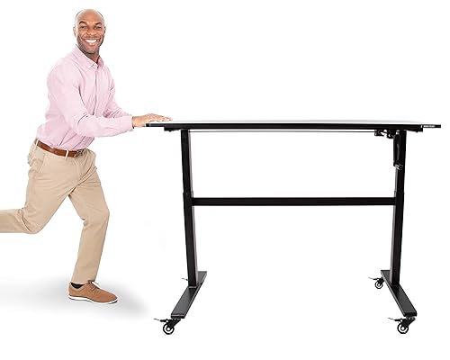 Miniatura 8 de Stand Steady Ruedas de escritorio acoplables  Juego de 4 ruedas de bloqueo  Fácil de enrollar y no se daña  Ruedas giratorias completas compatibles