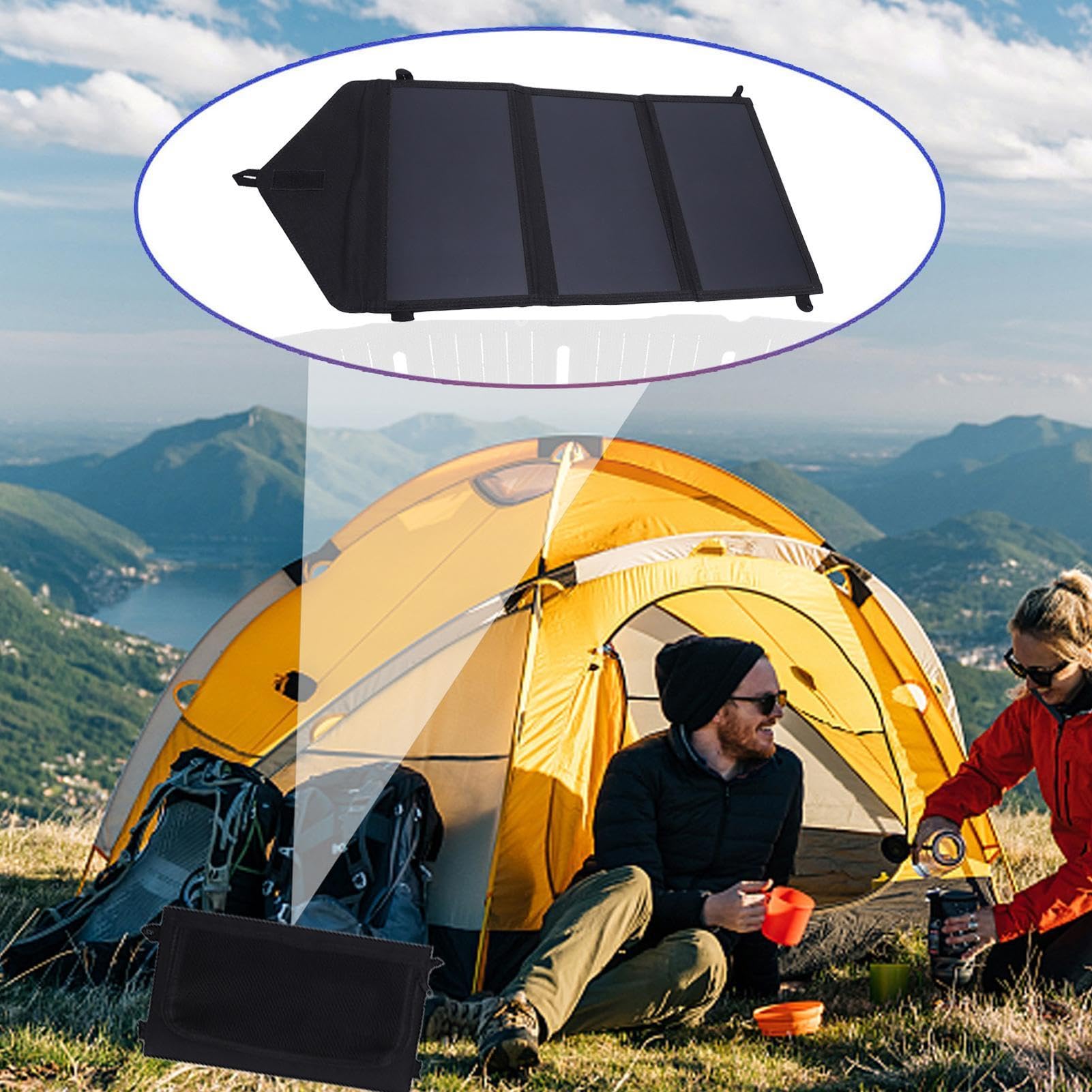 Cargador Solar Plegable, Kit de Panel Solar portátil Panel de generador de