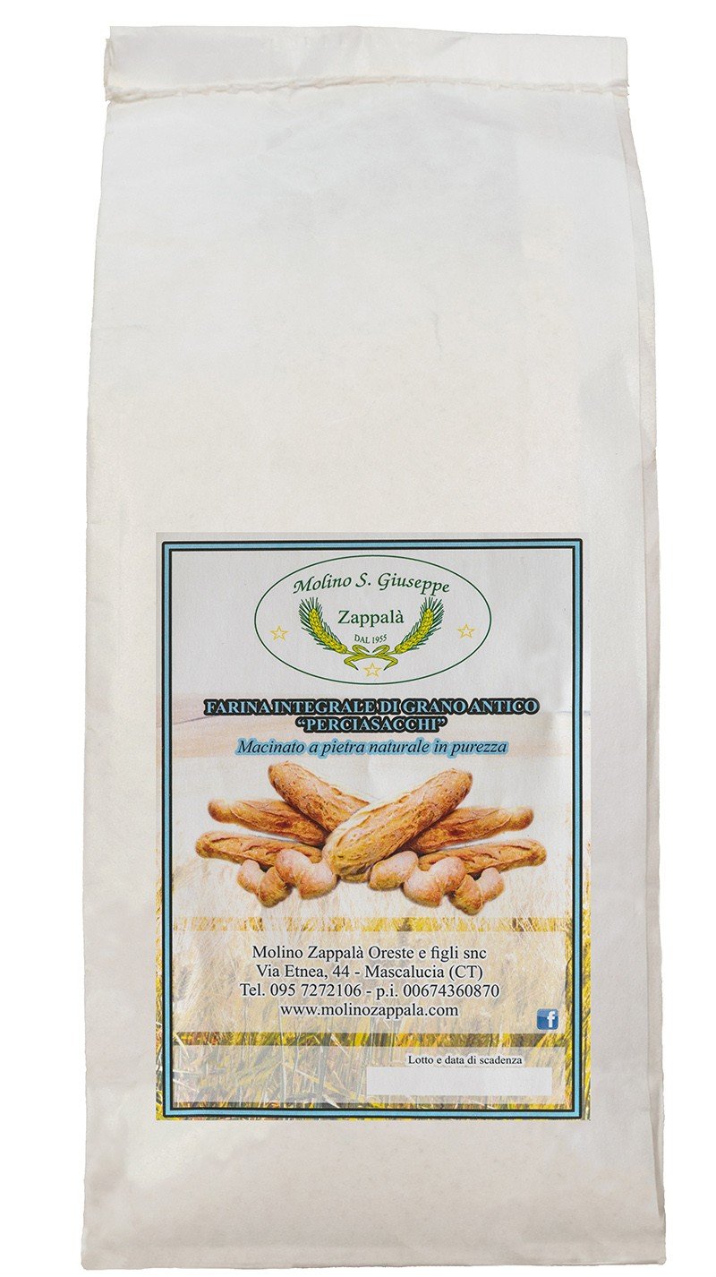 25 kg Vollkornmehl "Perciasacchi" aus sizilianischem Weizen - Molino Zappalà