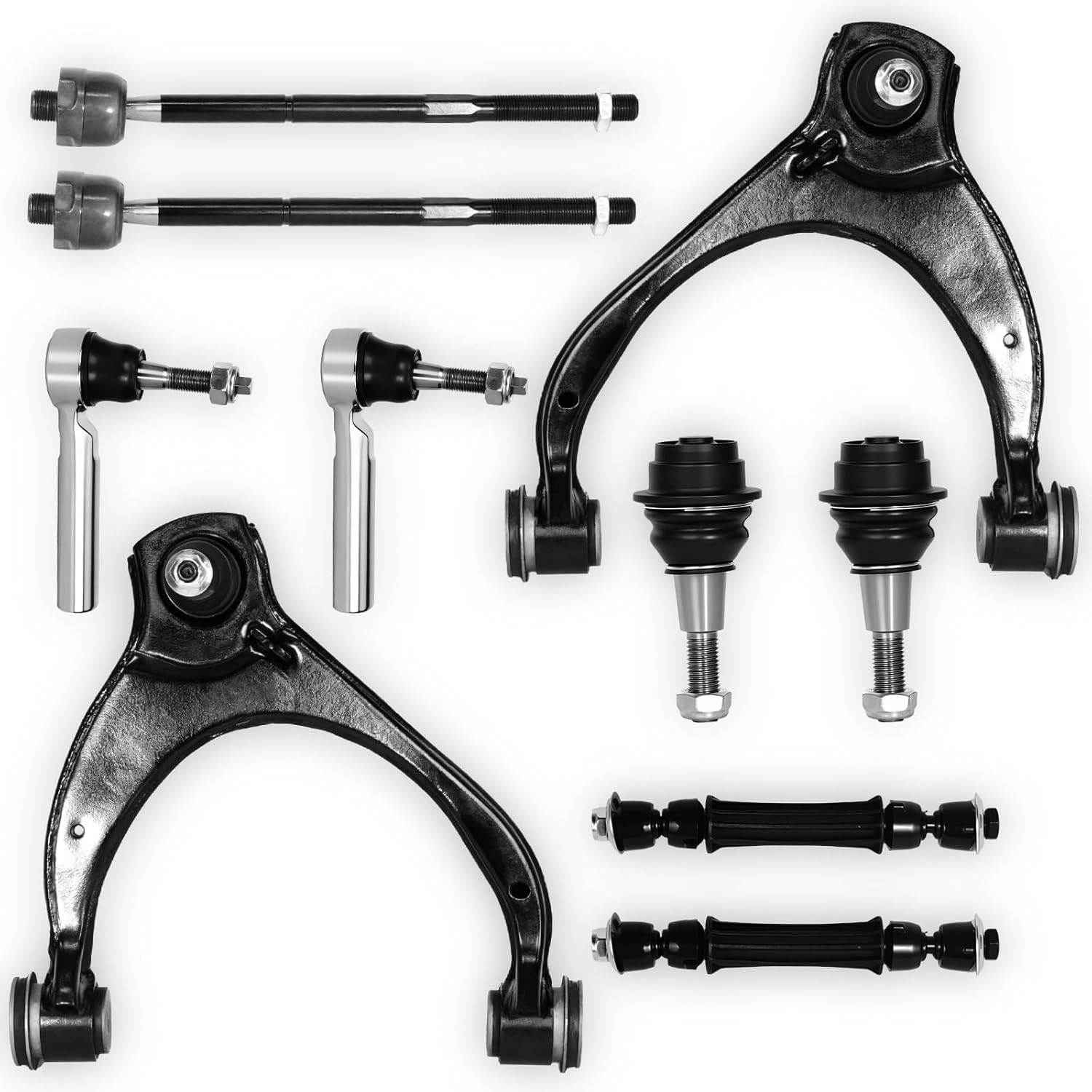 10Pcs Front Upper Control Arm Tie Rod Sway Bar End for Cadillac Escalade/ESV 2015-2019, for Chevrolet Tahoe Suburban 15-19, Silverado 1500 14-18, for GMC Yukon/XL 15-19, Sierra 1500 2014-2018