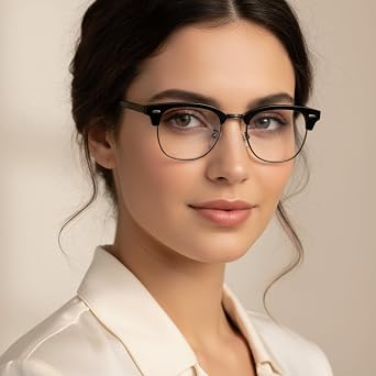 2SeeLife Premium Half Rim Reading Glasses Women & Men - Fits all Face Shapes, Metal & Sturdy Readers, Spring Hinges