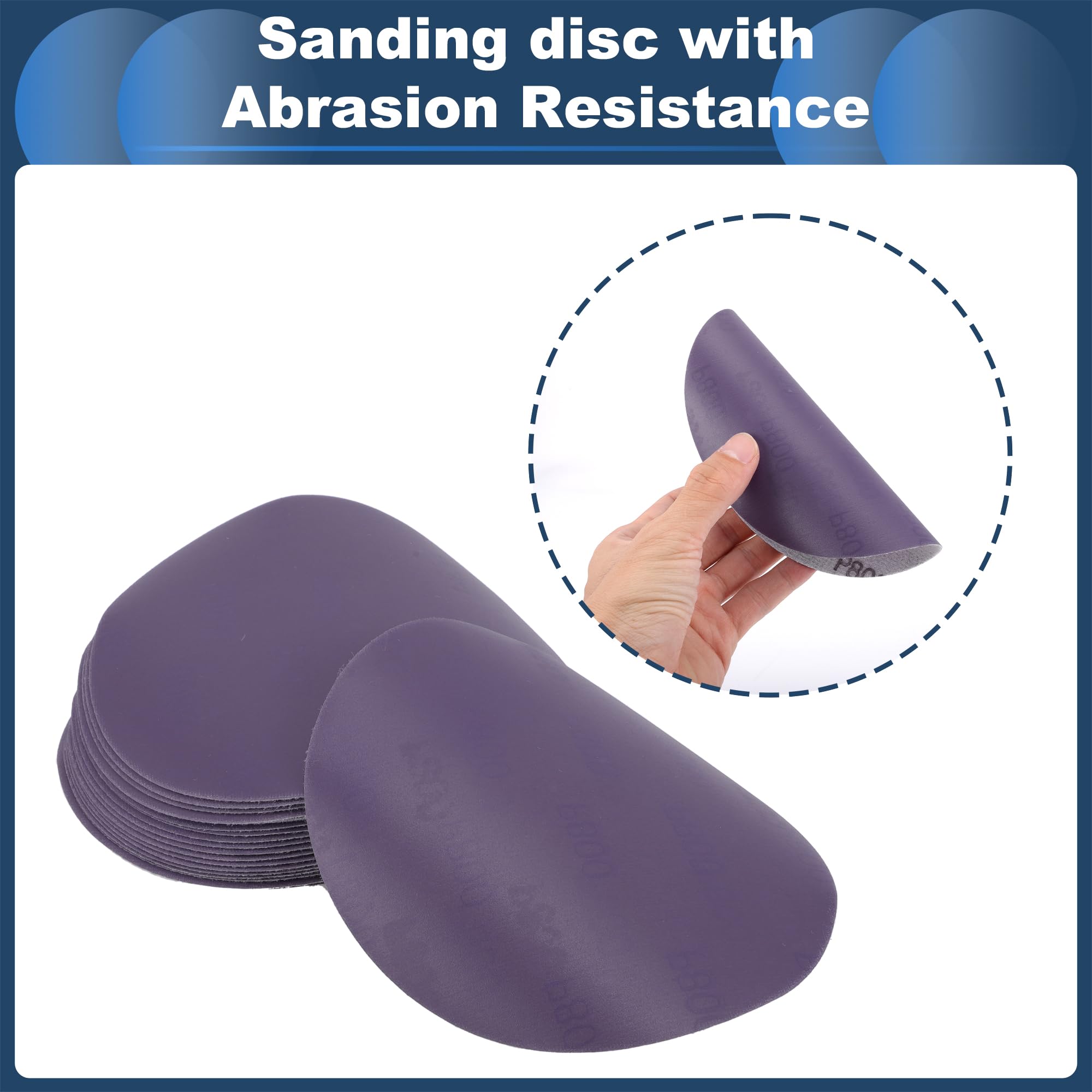 INFINAUTO Sanding Discs,6" 800 Grit Automotive Repair Round Hook and Loop Sandpaper Ceramic Purple, 20 Pcs - Image 3