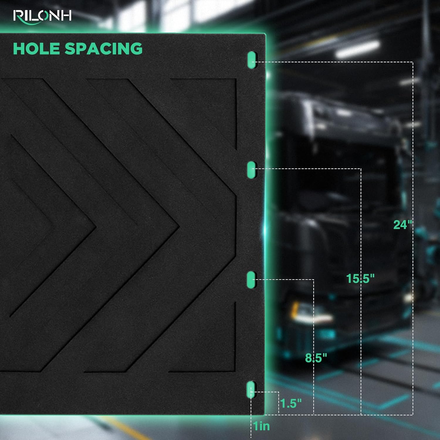 24 x 24Inch Mud Flaps for Semi Trucks PVC Polymer Tractor Trailer Heavy Duty Rubber Mudflaps Splash Guard, 2PCS