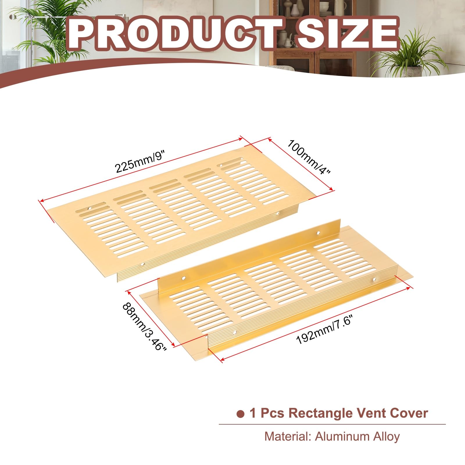 PATIKIL 10cm x 22.5cm Rectangle Ventilation Grille - Image 2