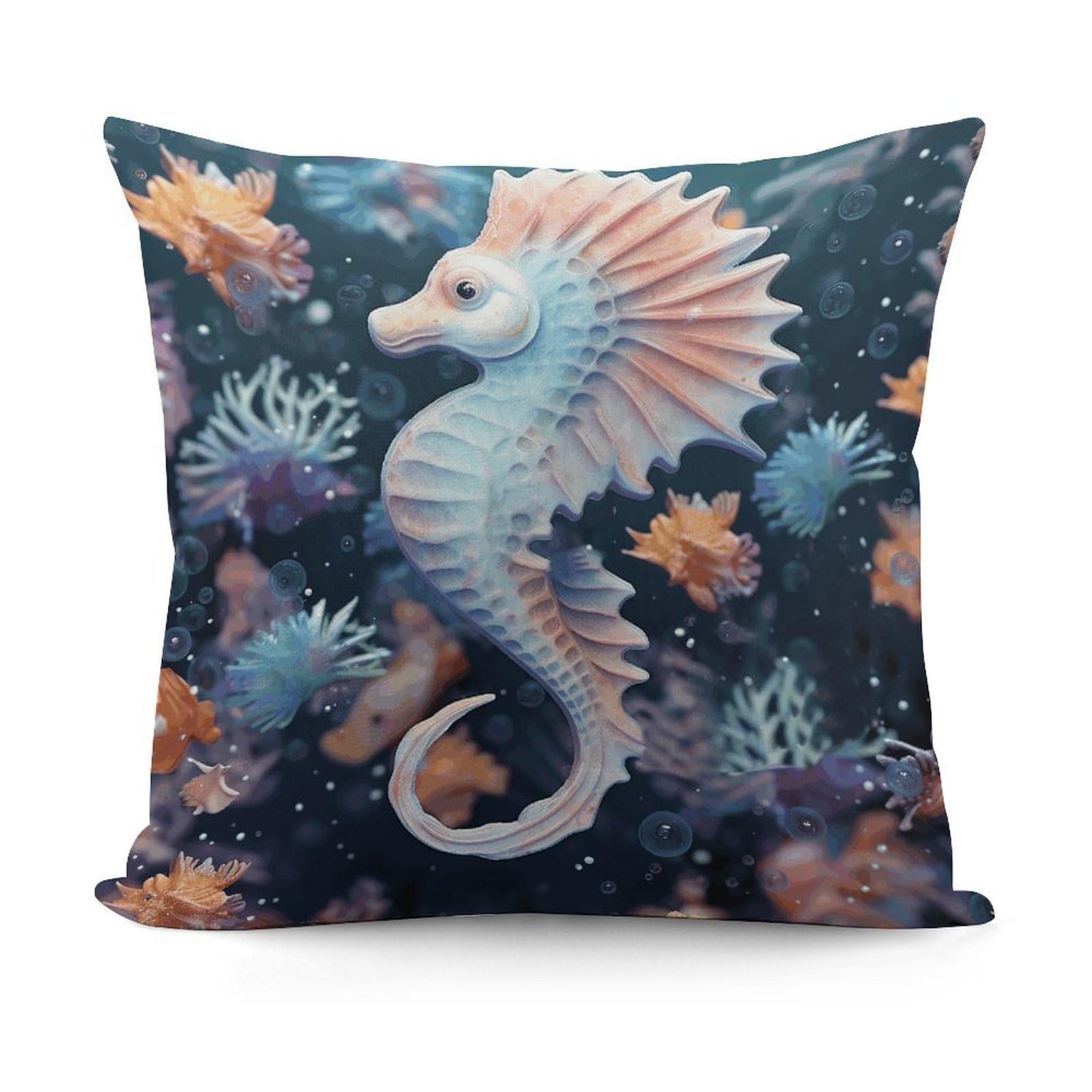 Adfgyerh Style Seahorse And Starfish Decorative Pillow Covers, Throw Pillow Covers Soft For All Seasons, Pillowcases For Couch Living Room Sofa Bedroom 18X18 Inch
