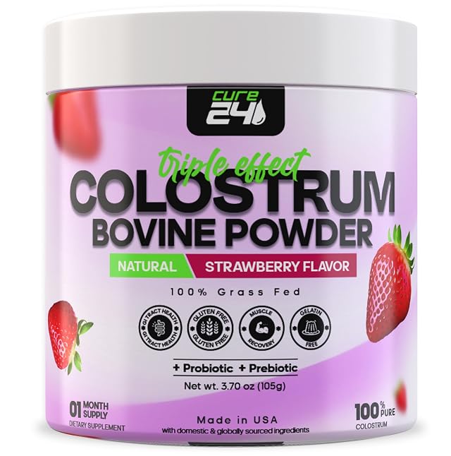 Bovine Colostrum X3 Supplement Powder for Humans 100 Pure Whole Natural Grass Fed Superfood High IgG Plus Probiotic