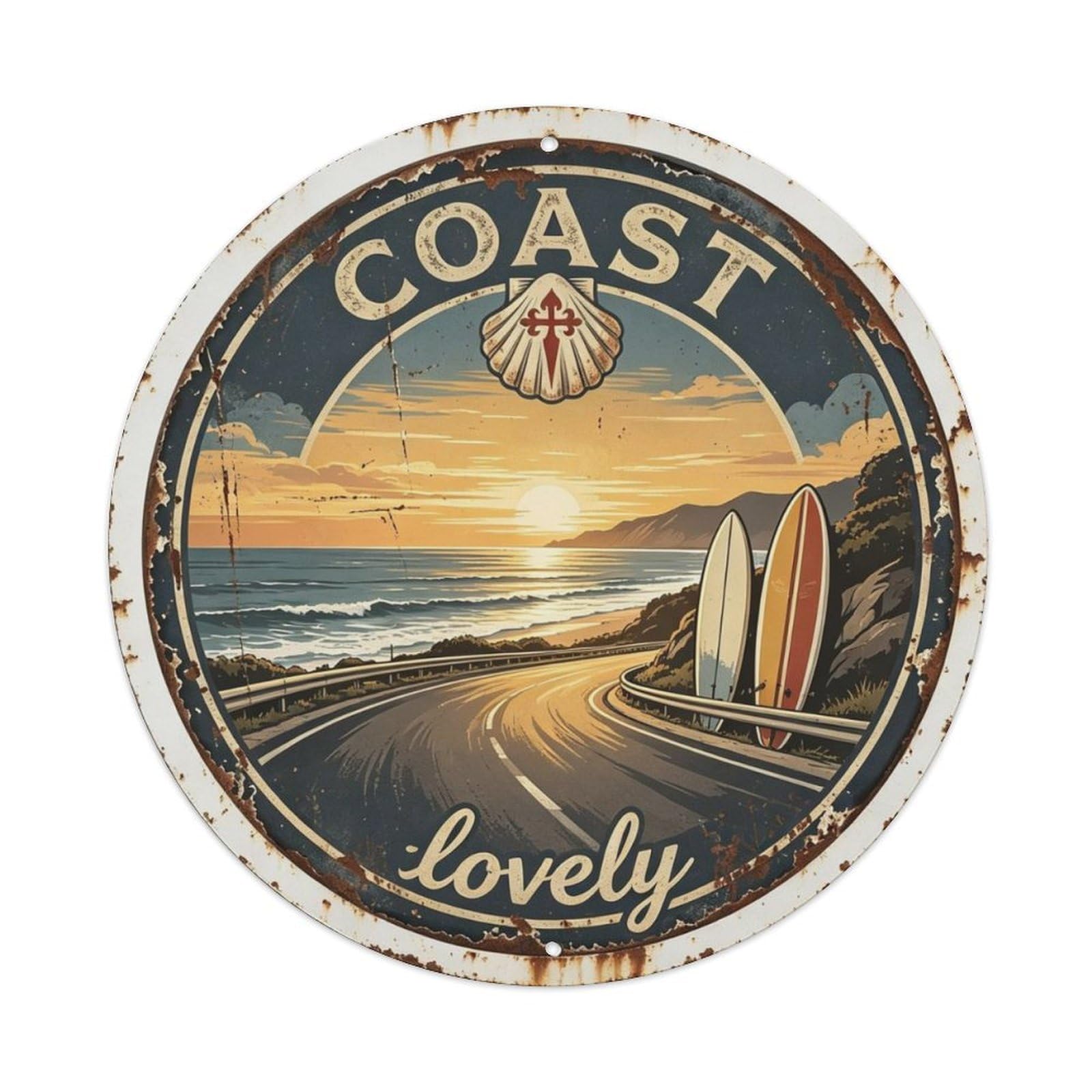 California Pacific Coast Metal Tin Sign Plaque