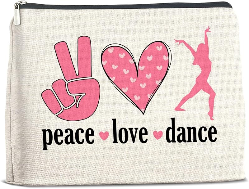 Necessaire de maquiagem UPNEGE com zíper, estampa dupla face, tema dança, Love, 1 unidade