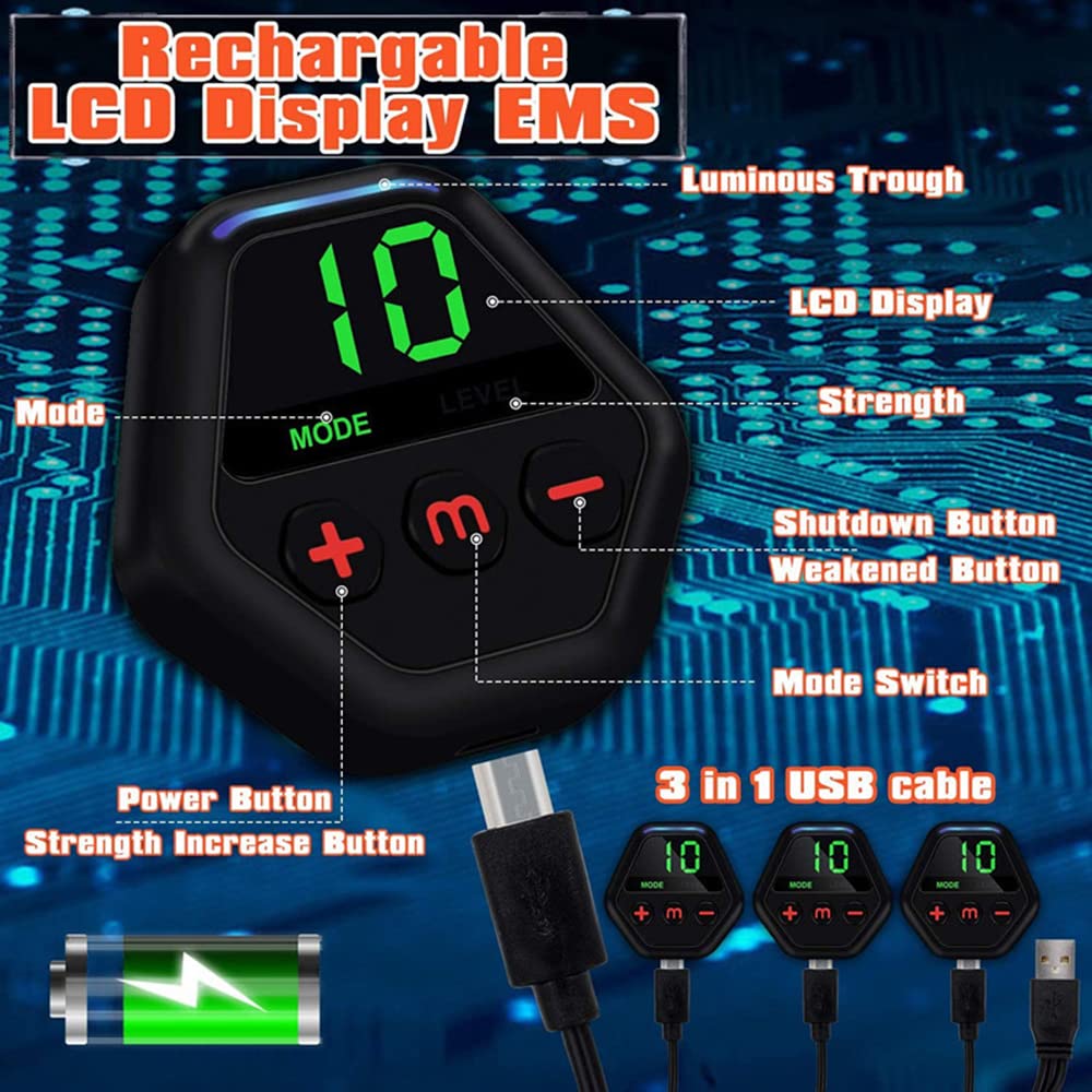 6 trybów stymulatora mięśni brzucha EMS, brzucha, bioder, ramion i nóg, tonera z wyświetlaczem LCD, trening fitness USB, siłownia domowa, odchudzanie, odchudzanie
