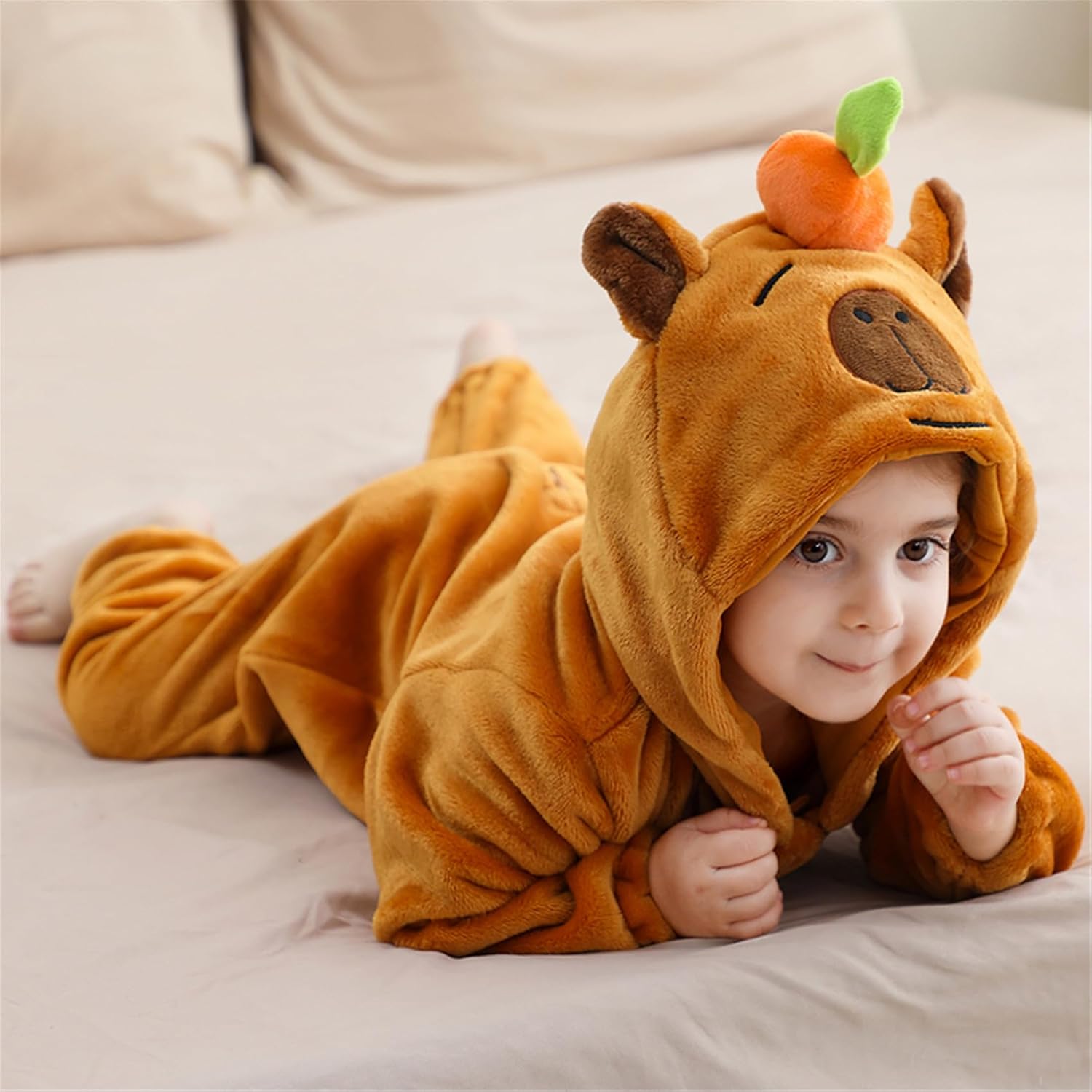 Unisex Baby Flannel Romper Animal Onesie Costume Hooded Cartoon Outfit Suit