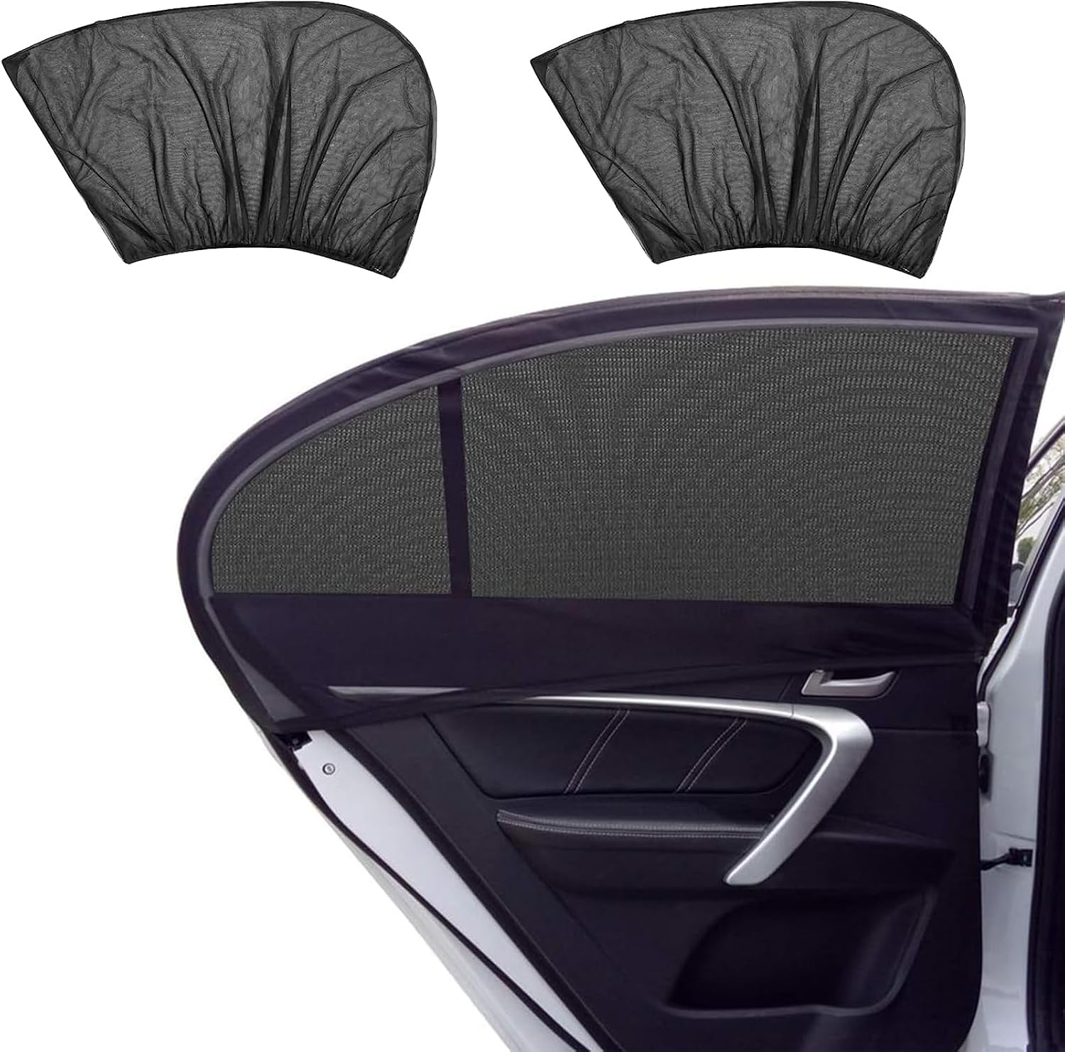 2-Pack Car Window Shades With Suction Cups - Universal Sun Blockers For Baby, Pets & Adults (30x50cm)