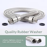 Vista 8 de APLusee - Manguera de ducha flexible de 59 pulgadas, tubo de ducha de acero inoxidable 304 con conector giratorio de latón, pieza de repuesto