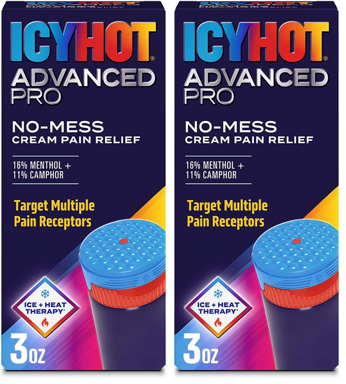 Icy Hot Advanced PRO Pain Relief No-Mess Cream with Massaging Applicator