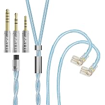 ARTTI Spark Earphone Upgrade Cable 2 Cores 244 Strands Silver-Plated Copper 7N OCC HiFi IEM Cable 2.5/3.5/4.4mm 3in1 Plug 2pin/MMCX/QDC Cable Blue, QDC Straight Plug